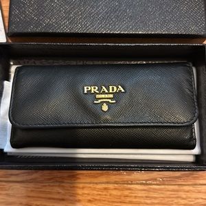 Prada Saffiano Leather Keychain